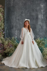 Evelina Blossom Couture Gown - Luxurious Communion Dress by Pentelei Couture